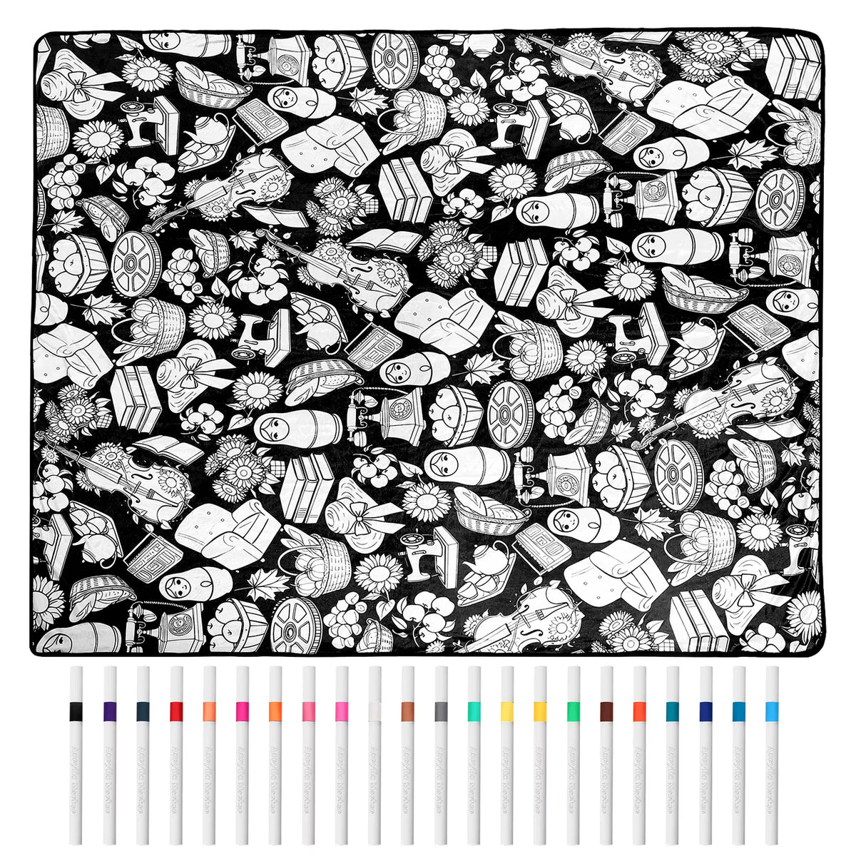 Couverture à colorier – motif Gourmandises