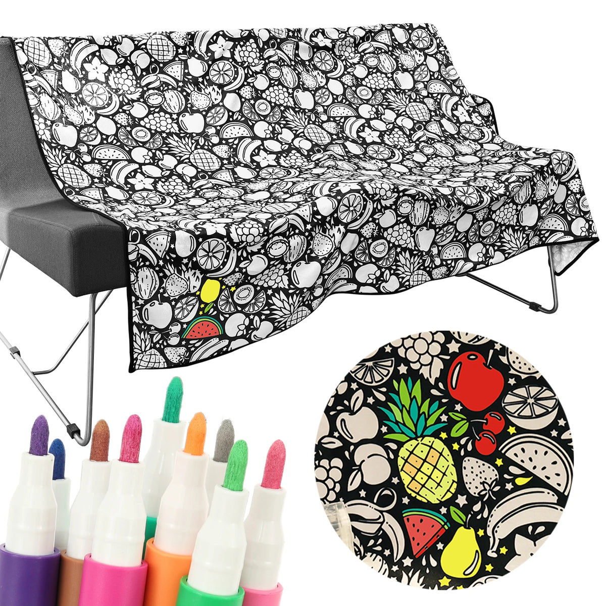 Couverture à colorier avec 24 feutres – photo 2