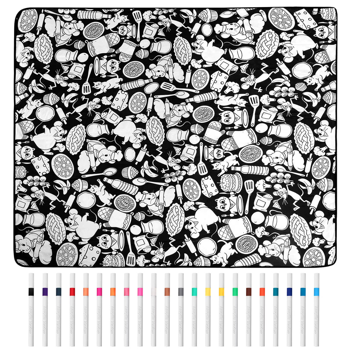 Couverture à colorier – motif Chat et souris